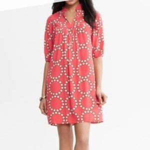 Banana Republic Birds Of Paradise Coral Mini Dress